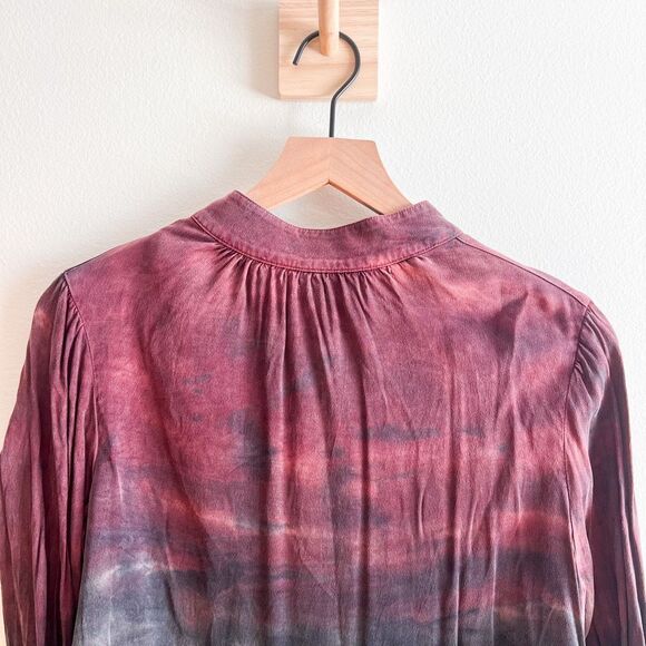 Anthropologie Cloth & Stone Mock Neck Smocked Top Size S - Picture 5 of 8